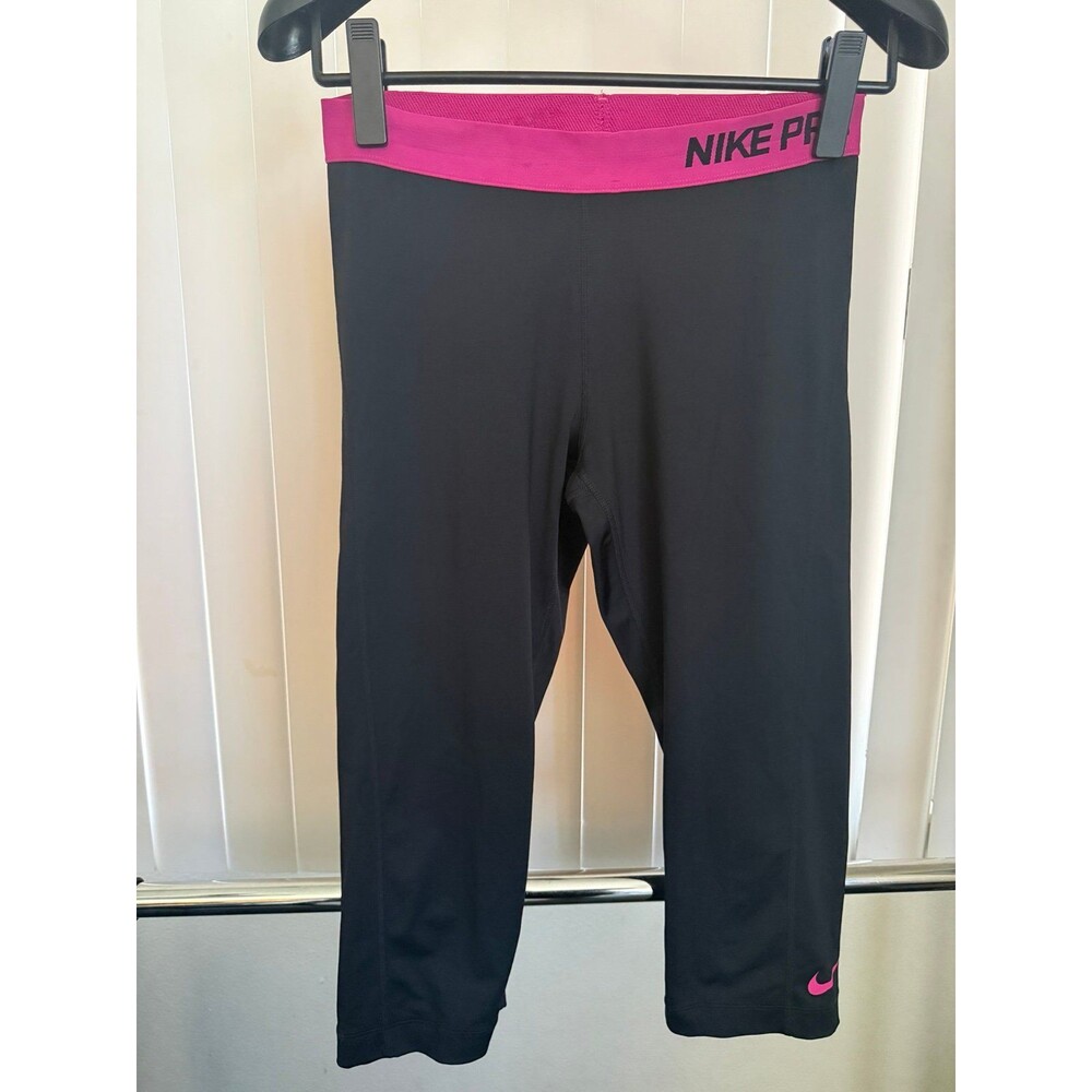Women’s Nike Pro Dri fit Black/Pink Capri Yoga Leggings Size Large